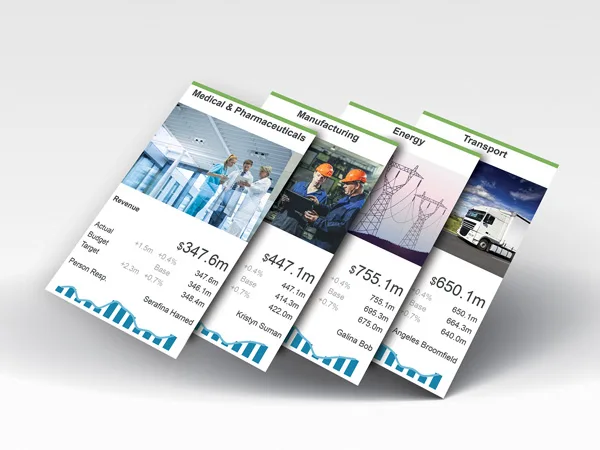 Concerto business model displayed on a tablet